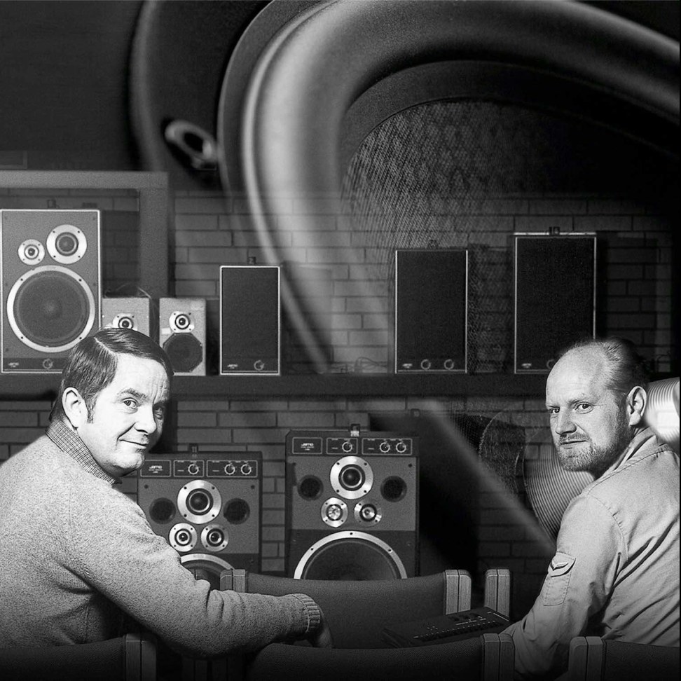 Jamo founders and early loudspeakers, 1968 archive photo